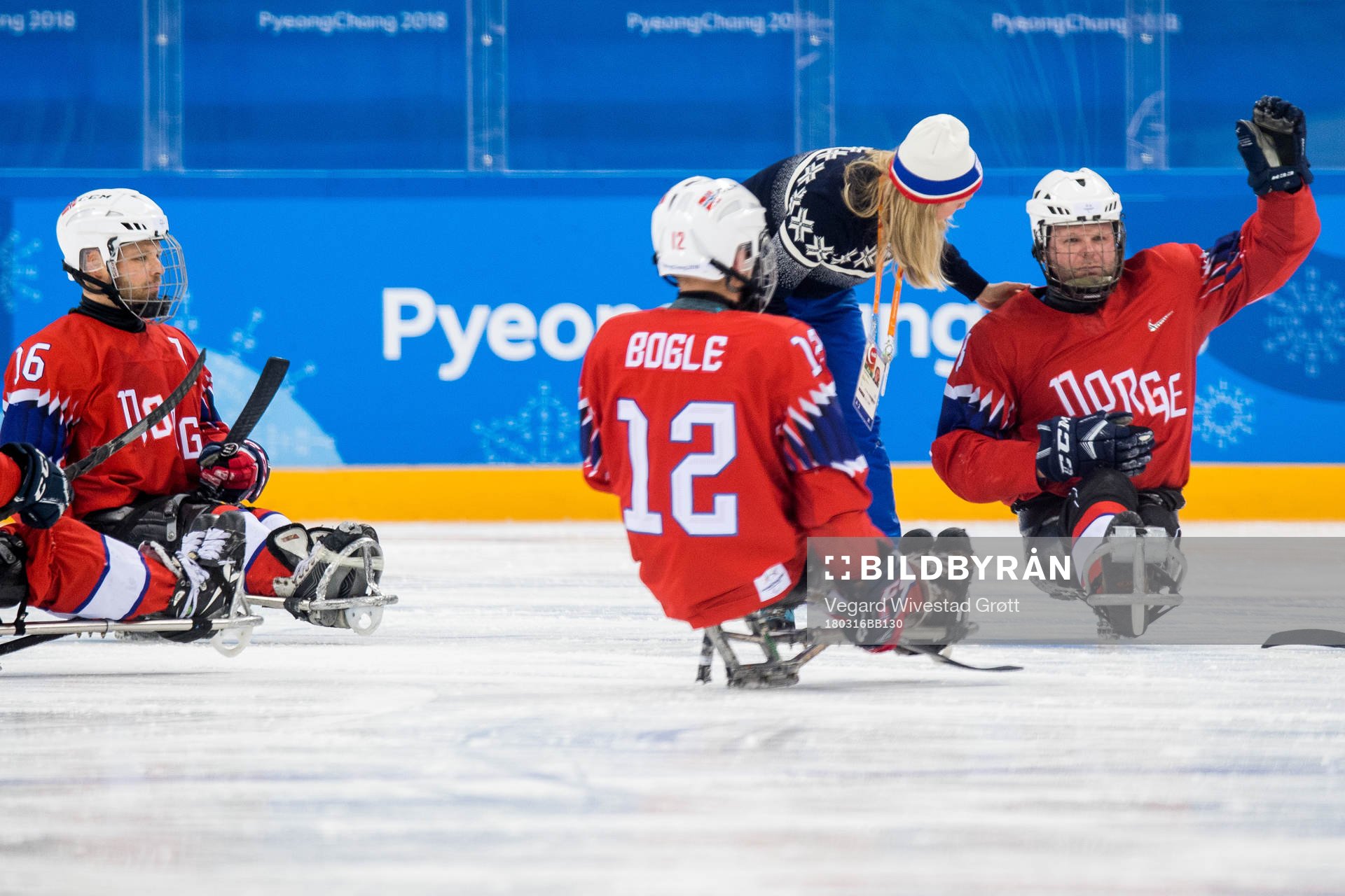 Rolf Einar Pedersen of Norway with an injury