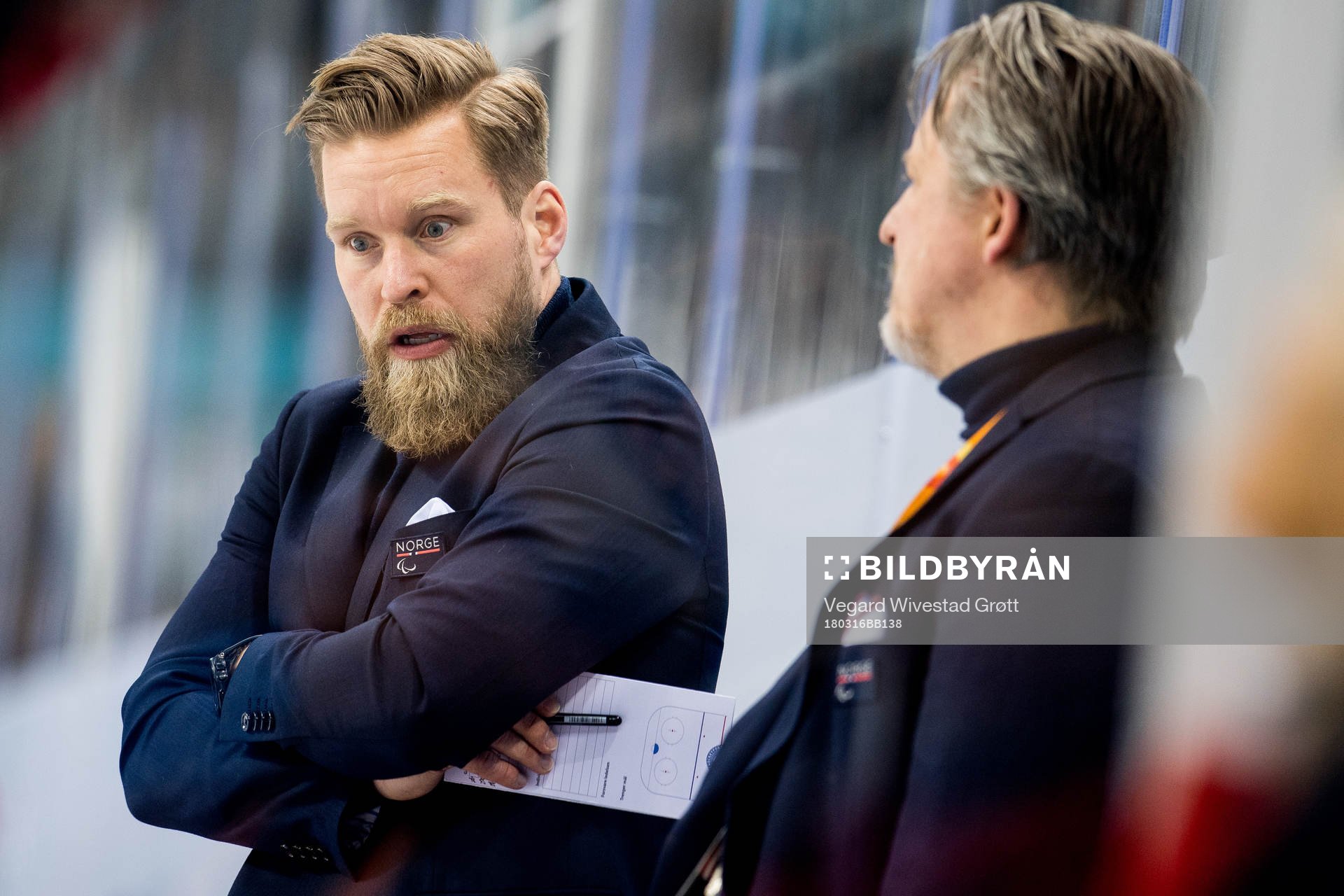 Espen Hegde, head coach of Norway, and Ole Eskild