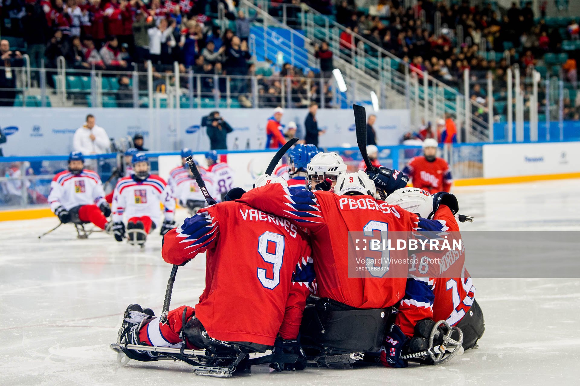 Rolf Einar Pedersen of Norway celebrates with Morten