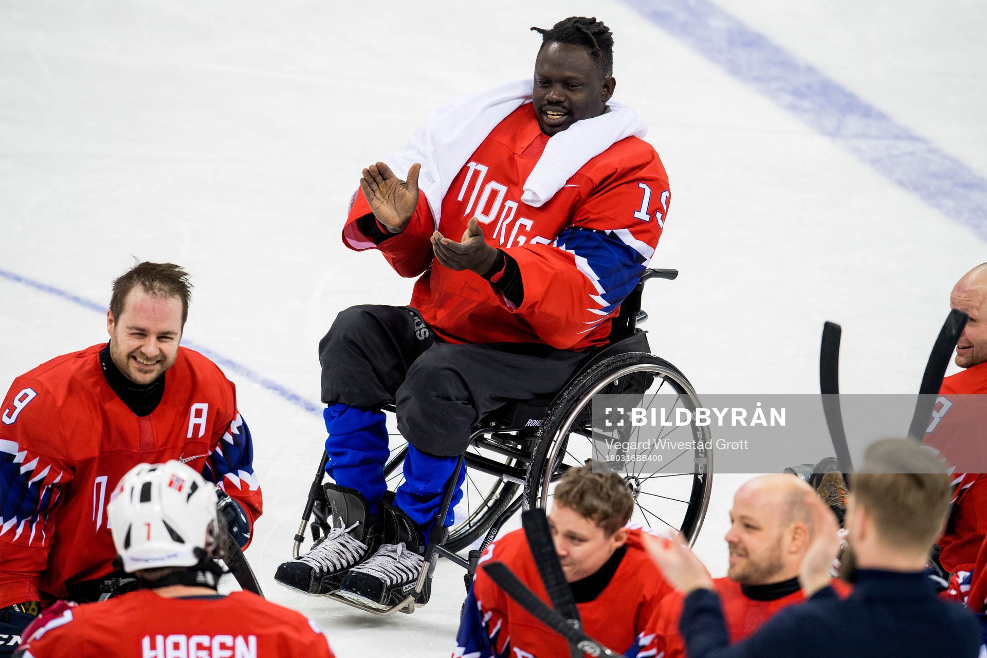 Goaltender Kissinger Deng of Norway