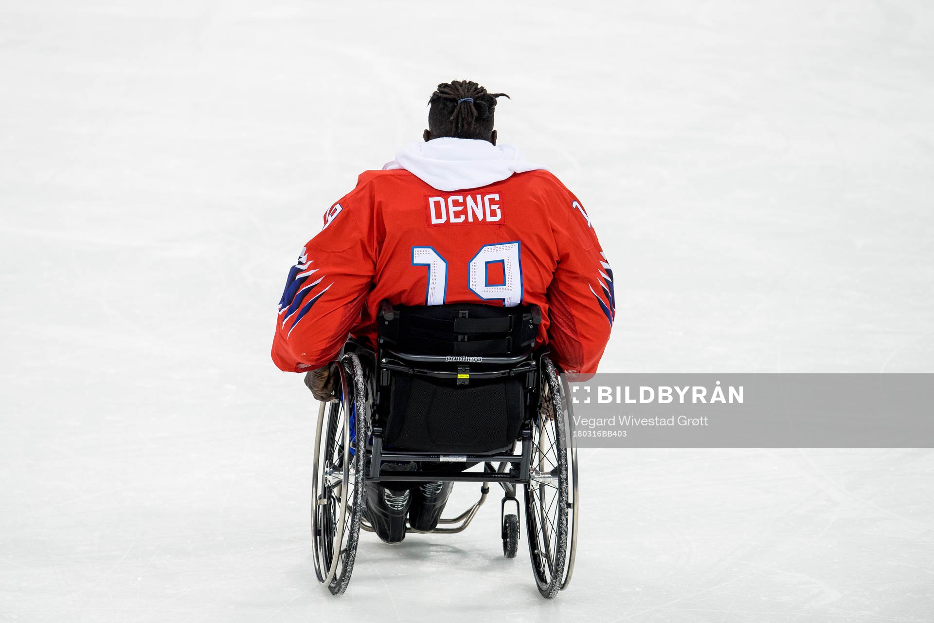 Goaltender Kissinger Deng of Norway