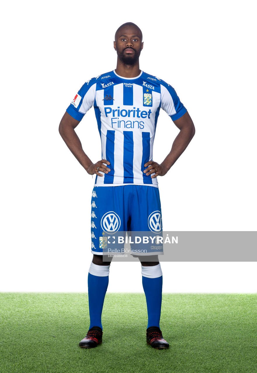 IFK Göteborgs Vajebah Kaliefah Sakor poserar för ett porträtt den 16 mars 2018 i Göteborg.