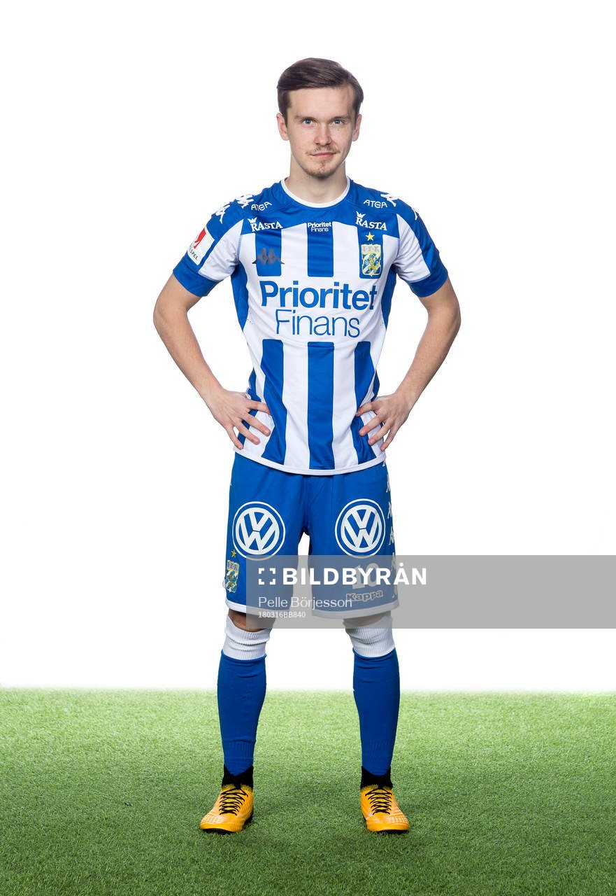 IFK Göteborgs Patrik Karlsson Lagemyr poserar för ett porträtt den 16 mars 2018 i Göteborg.