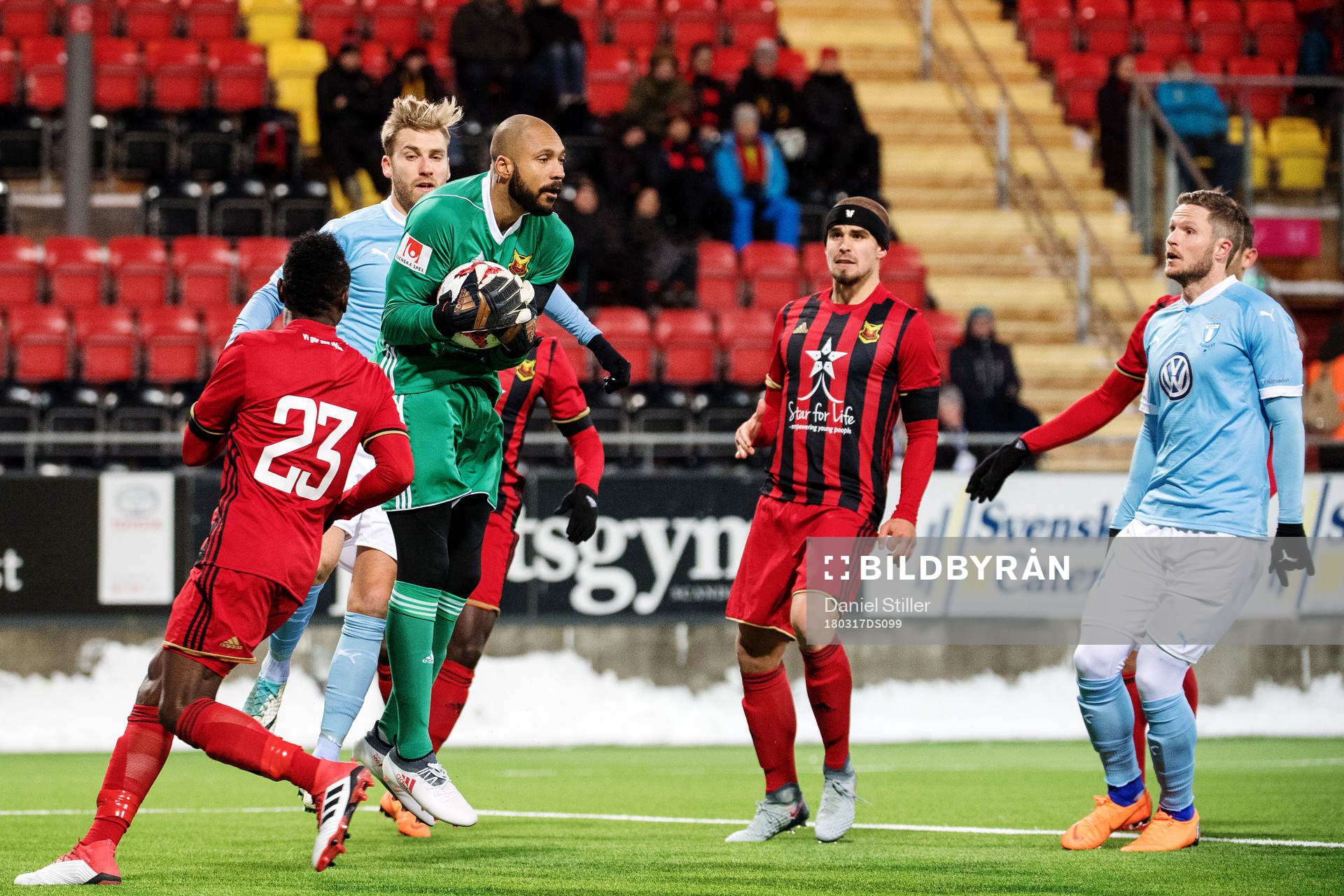 Östersunds målvakt Aly Keita med bollen