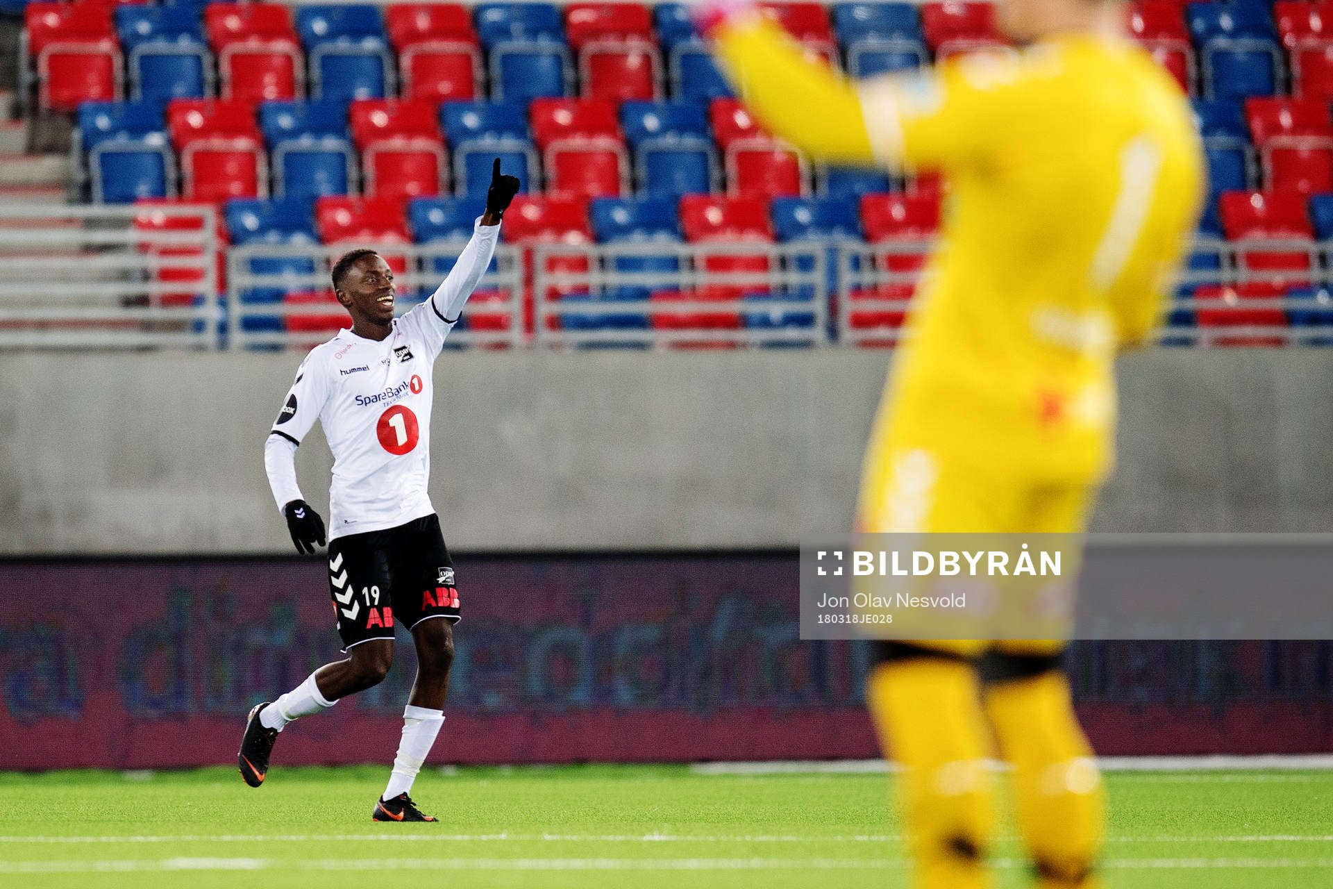 Bilal Njie of Odd celebrates scoring 1-0