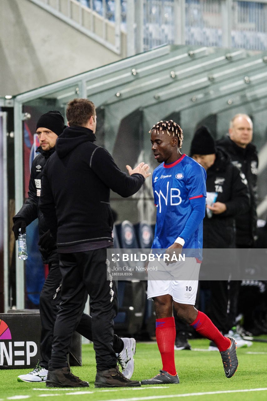 Ronny Deila, head coach of Vålerenga, and Sam Johnson of
