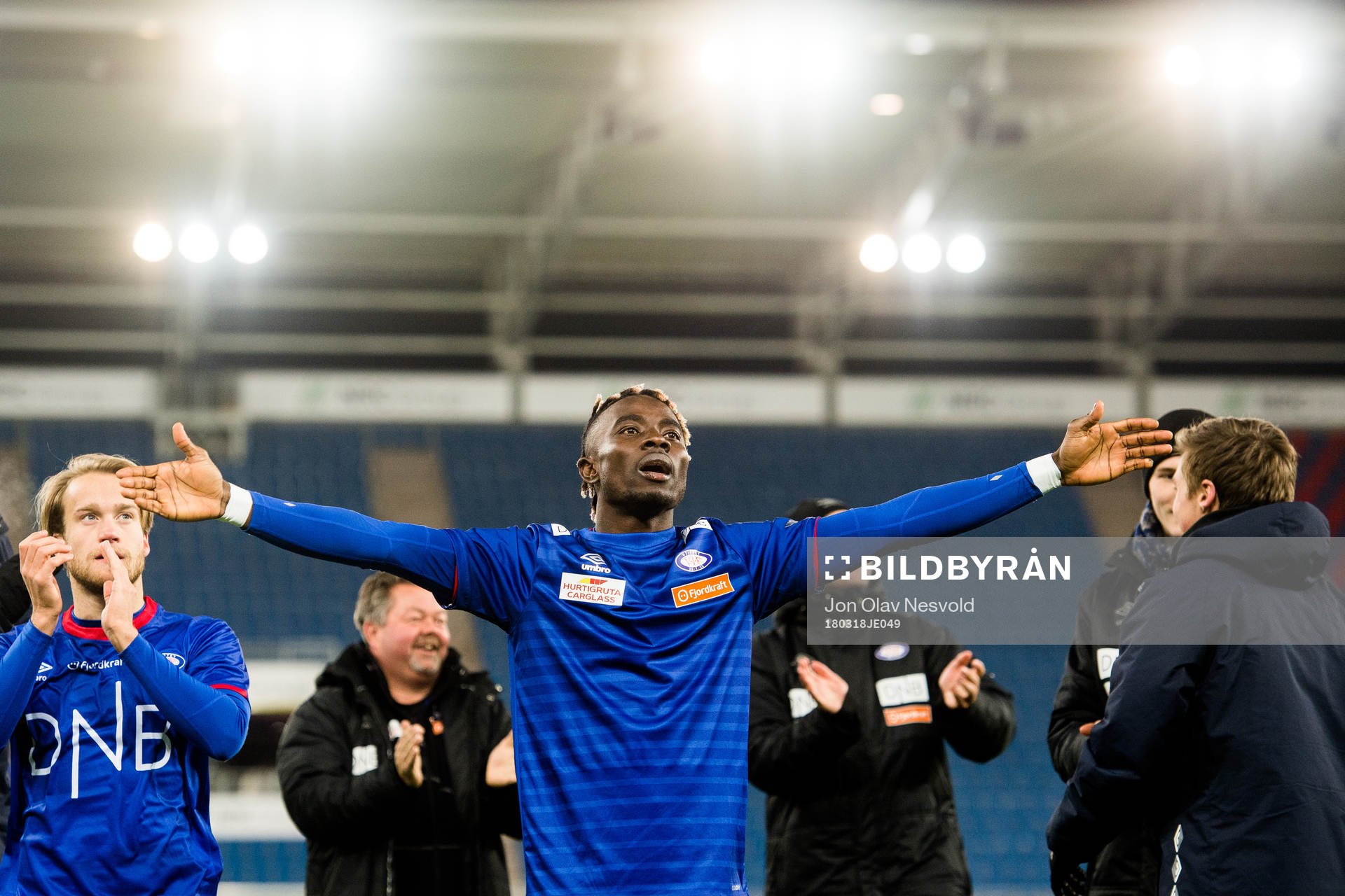 Sam Johnson of Vålerenga celebrates