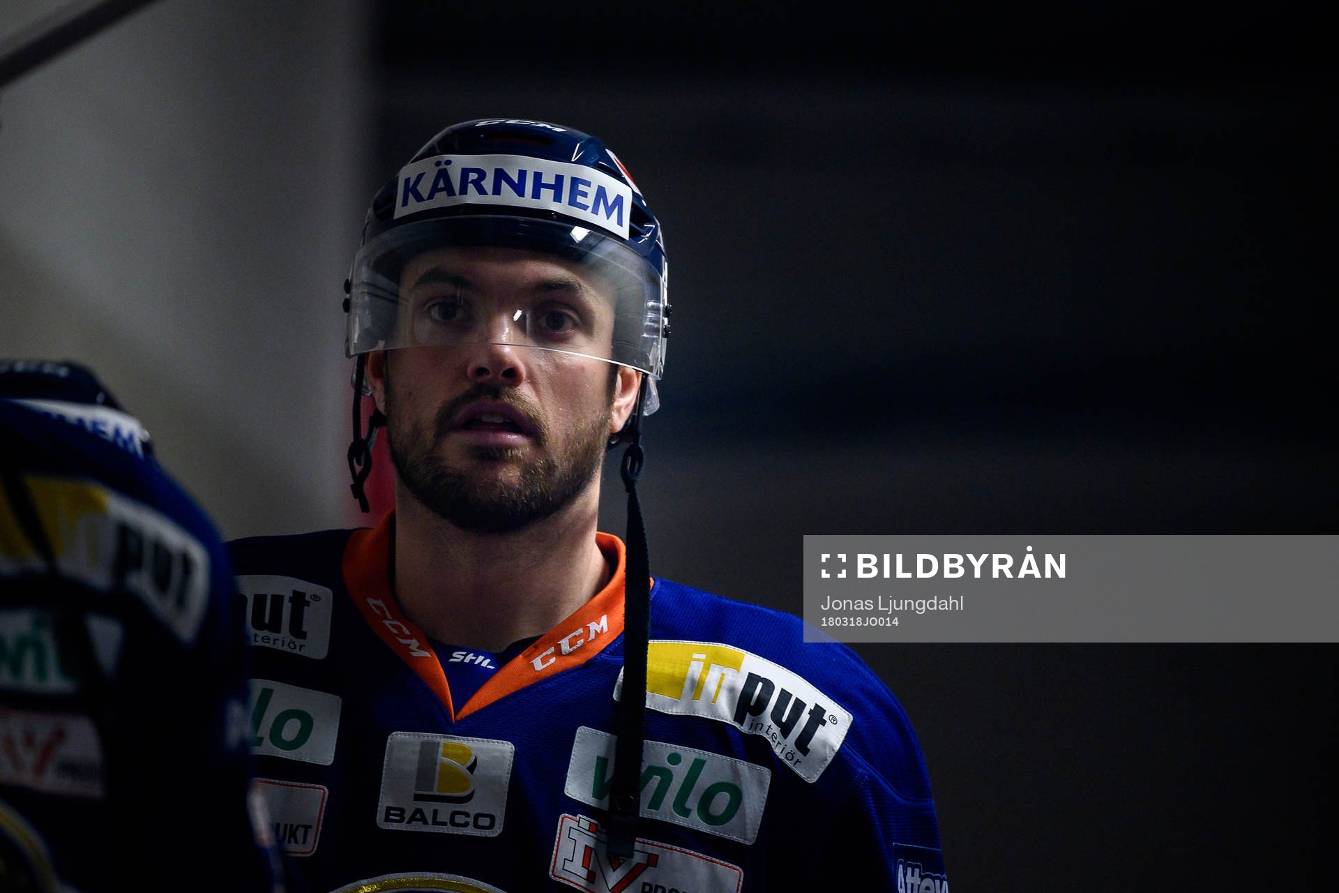 Växjös Noah Welch före kvartsfinal 1 i SM-slutspelet i