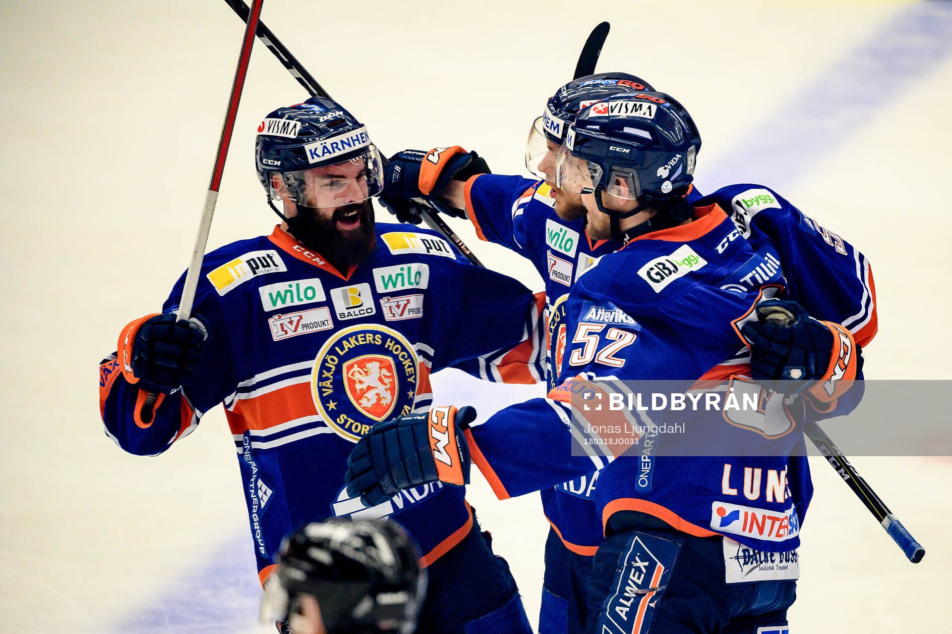 Växjös Linus Fröberg, Eric Martinsson och Arvid Lundberg