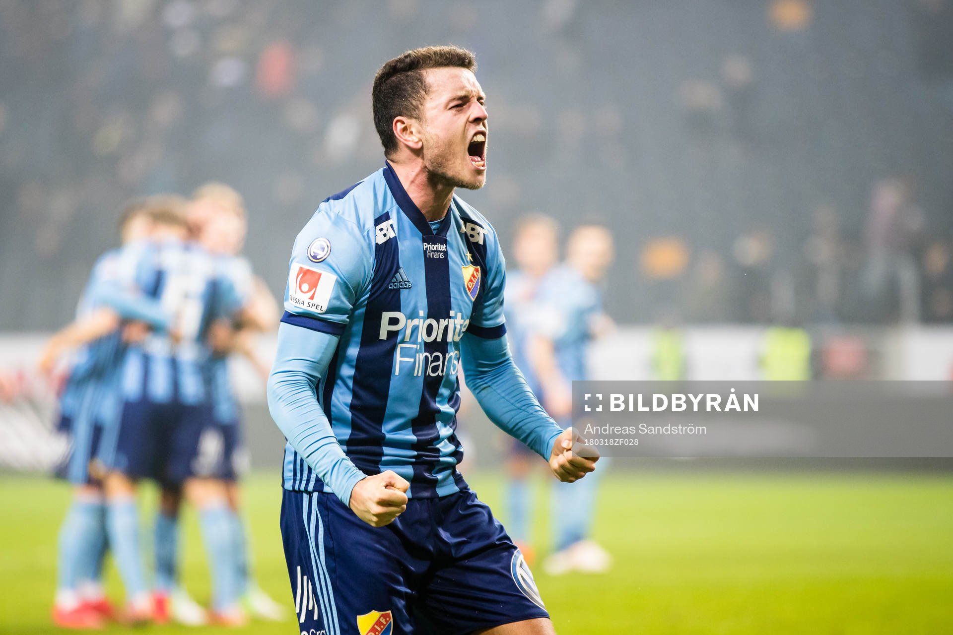 Djurgårdens Kerim Mrabti jublar