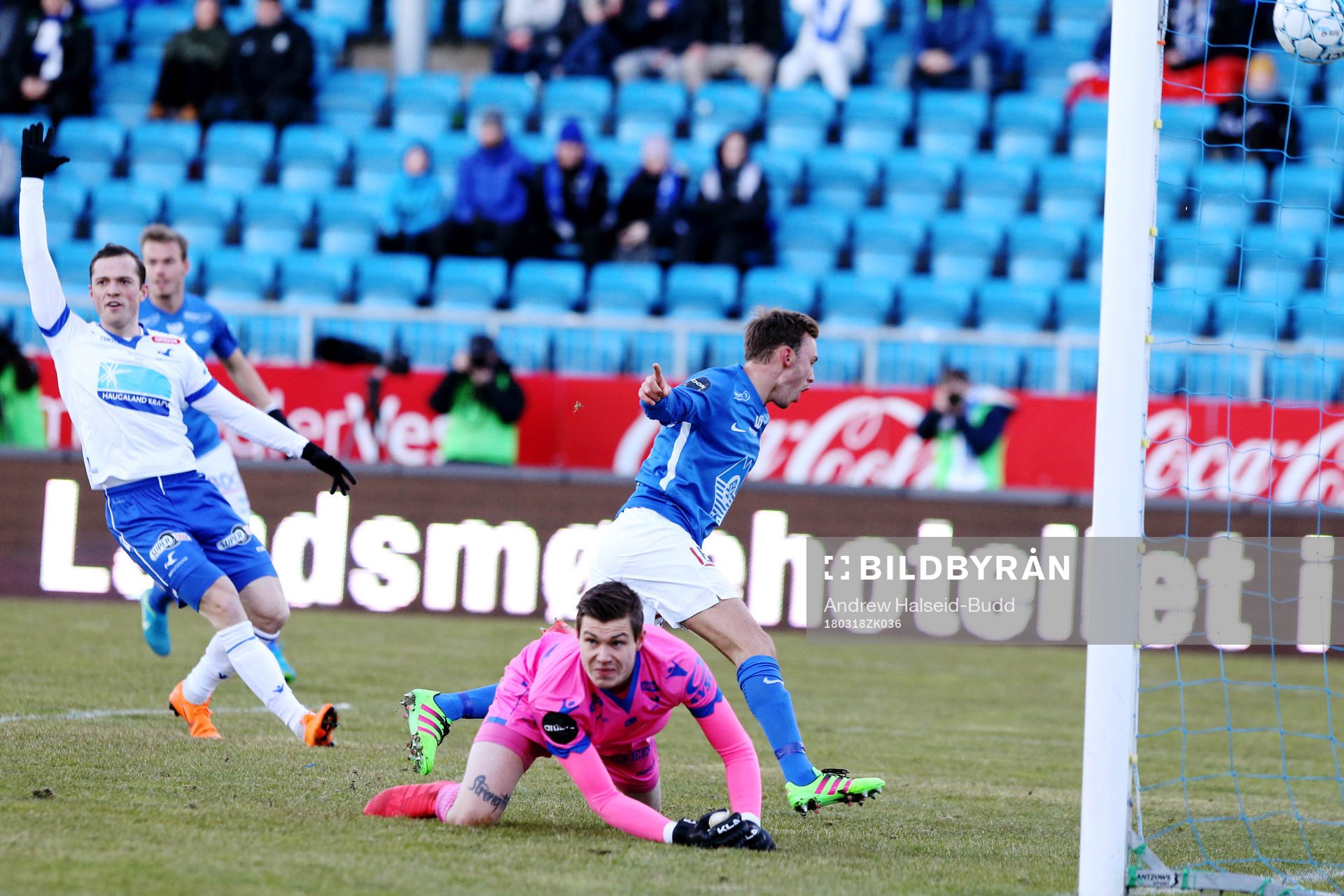 Fredrik Aursnes of Molde celebrates