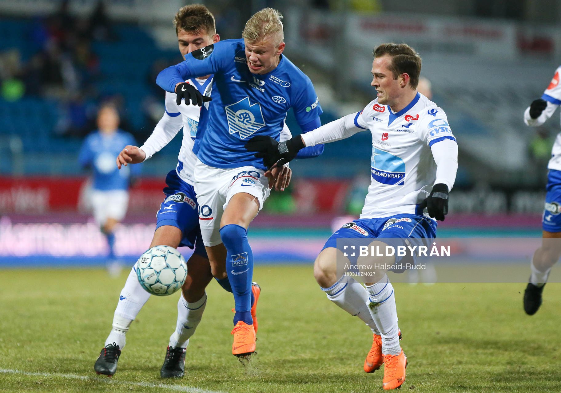 Erling Braut Haaland of Molde, Fredrik Knudsen and