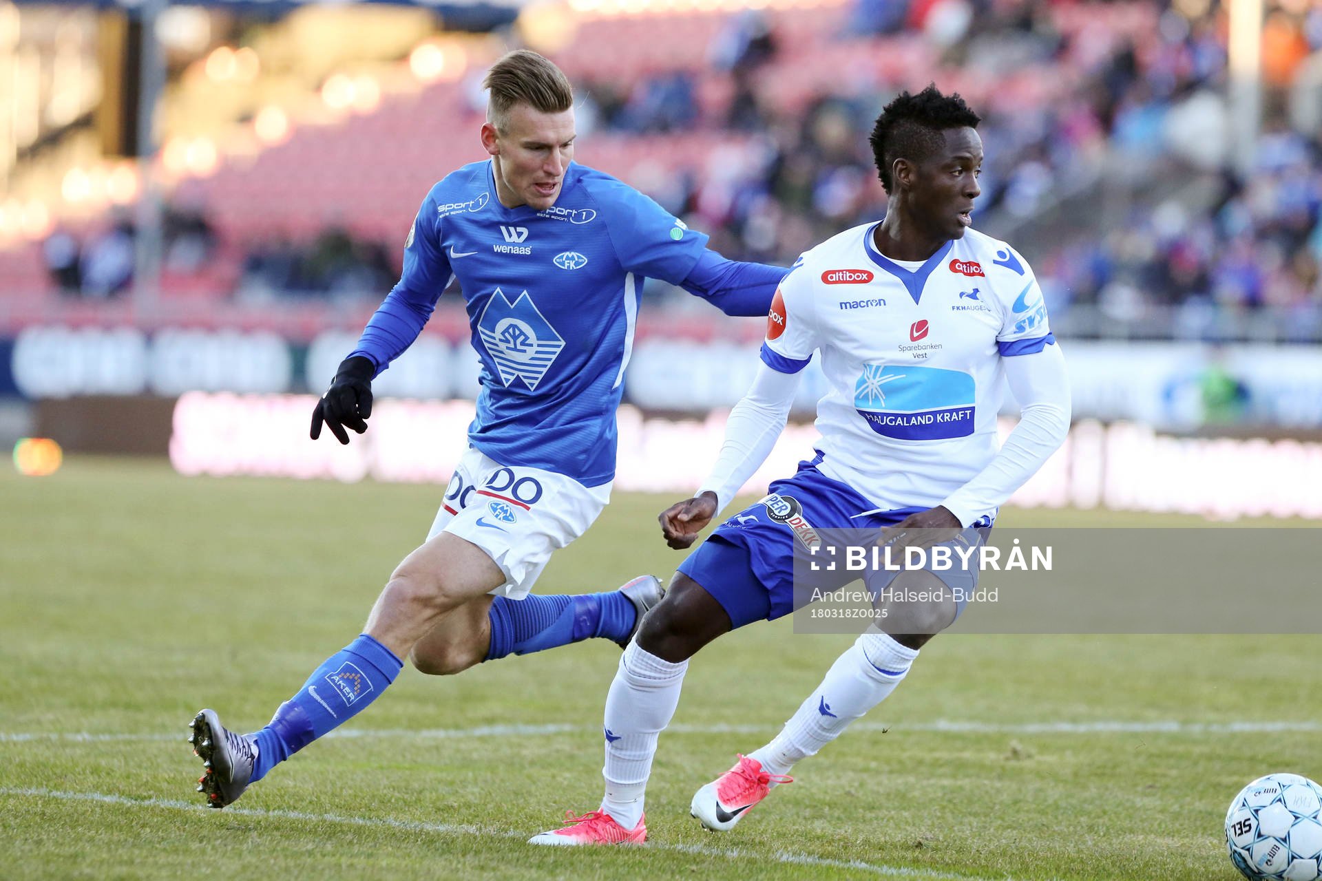 Christoffer Remmer of Molde and Babajide Akintola of