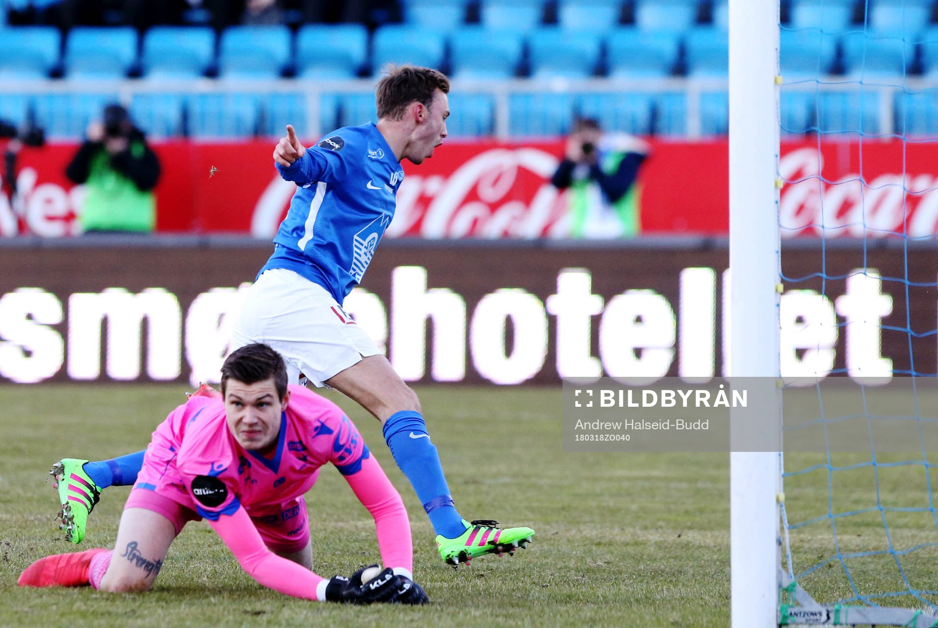 Fredrik Aursnes of Molde celebrates