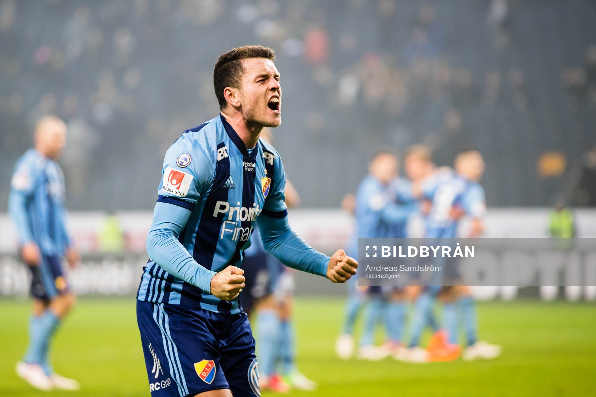 Djurgårdens Kerim Mrabti jublar