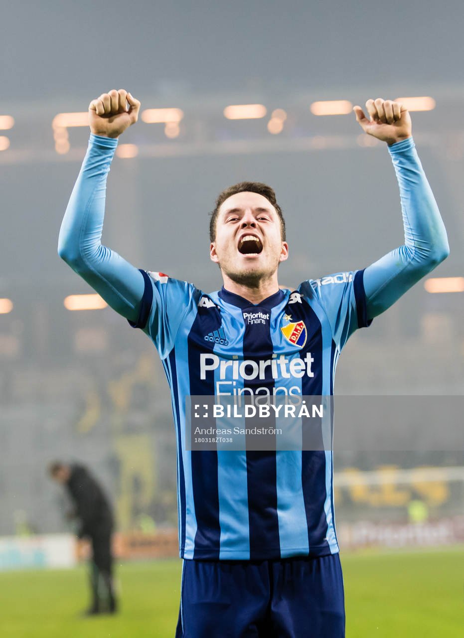 Djurgårdens Kerim Mrabti jublar