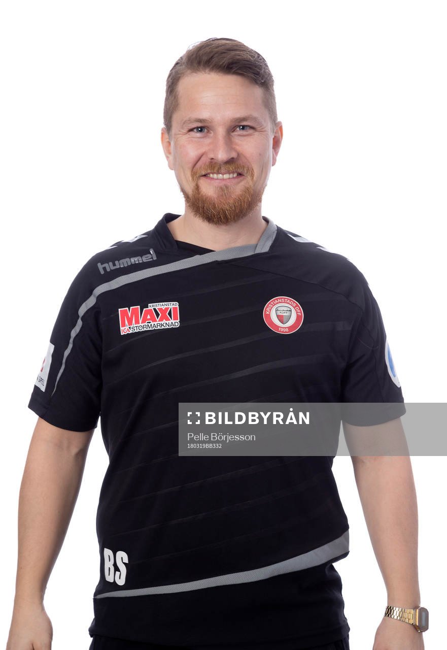 Kristianstads assisterande tränare Björn Sigurbjörnsson poserar för ett porträtt den 19 mars 2018 i Kristianstad.