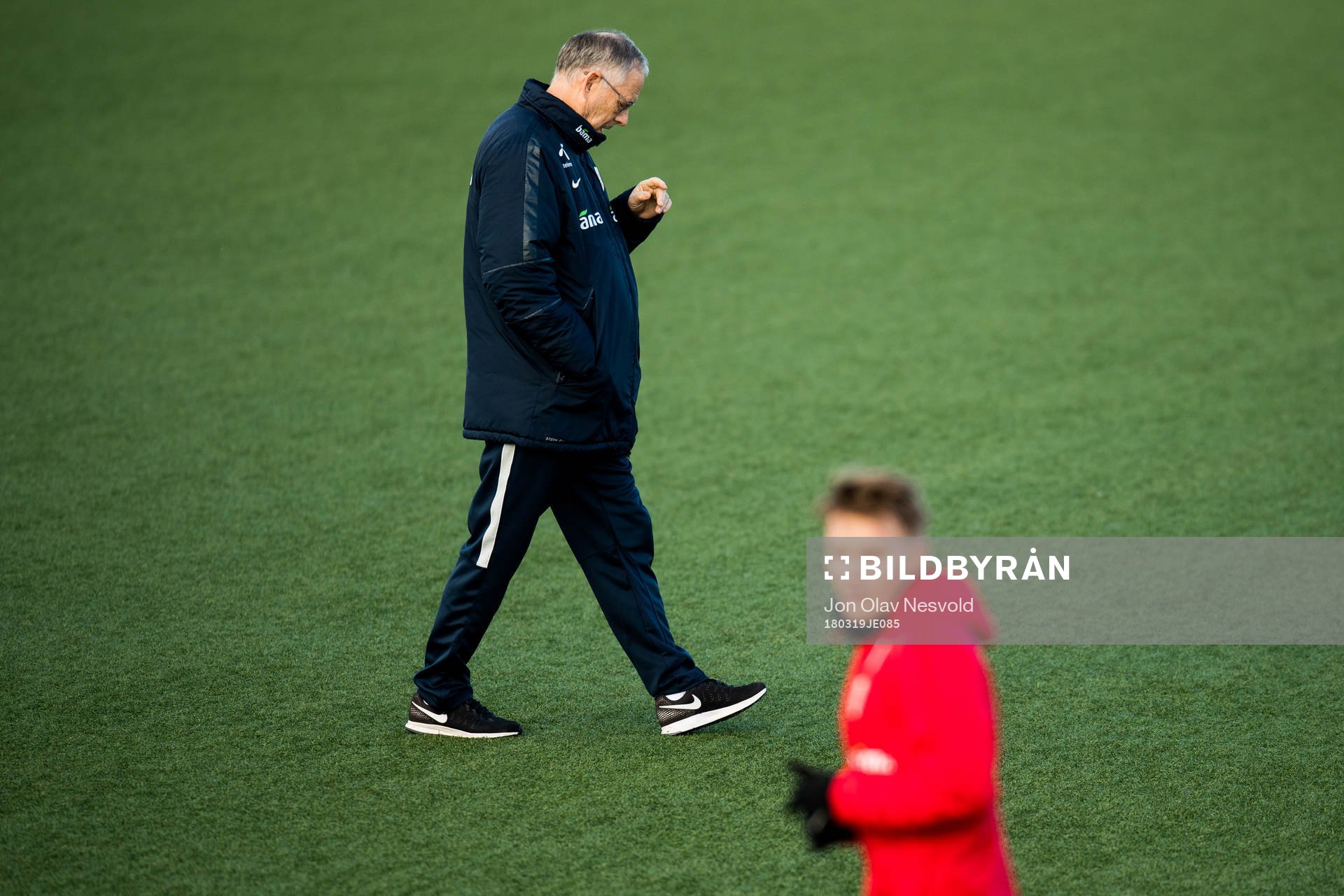 Lars Lagerbäck, head coach of Norway, and Martin Ødegaard