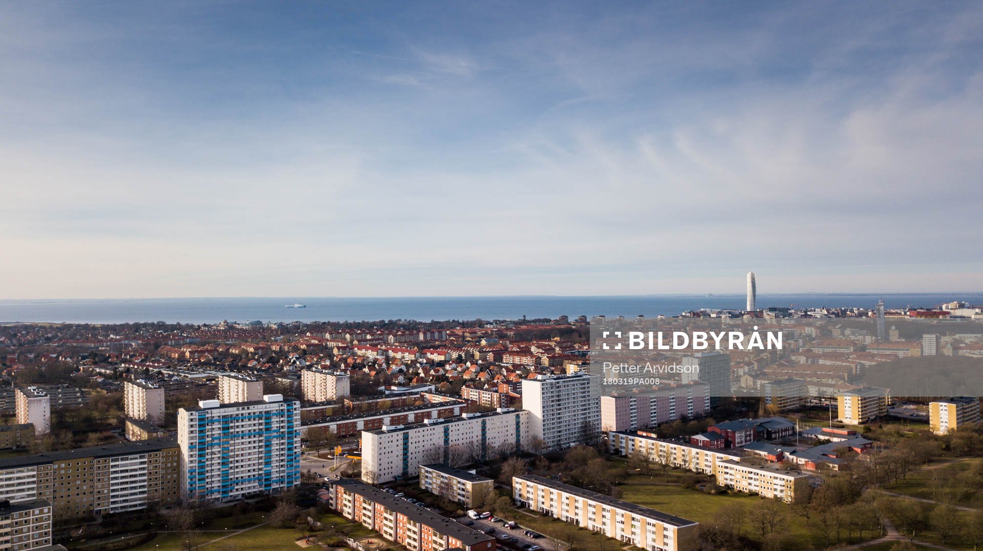 Malmö Stad med Turning Torso fotograferad