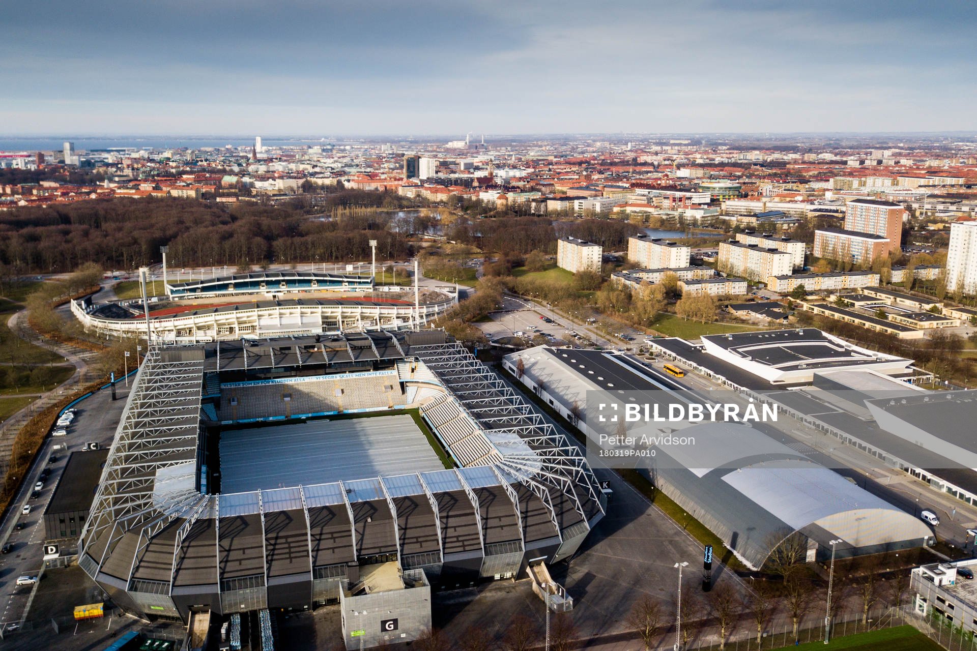 Malmö FFs hemmaarena Stadion och gamla Malmö Stadion