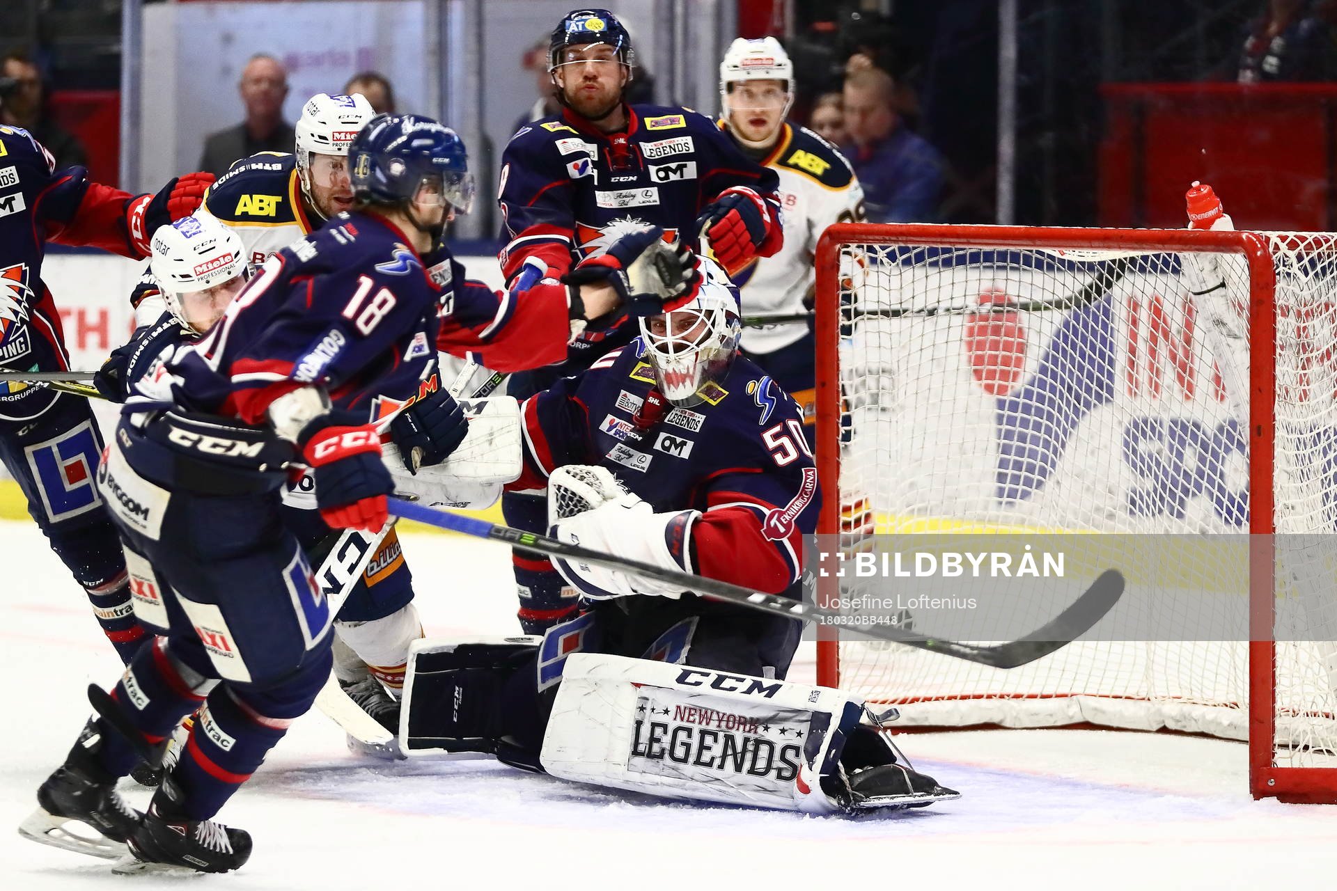 Linköpings målvakt Jonas Gustavsson och Jakob Lilja