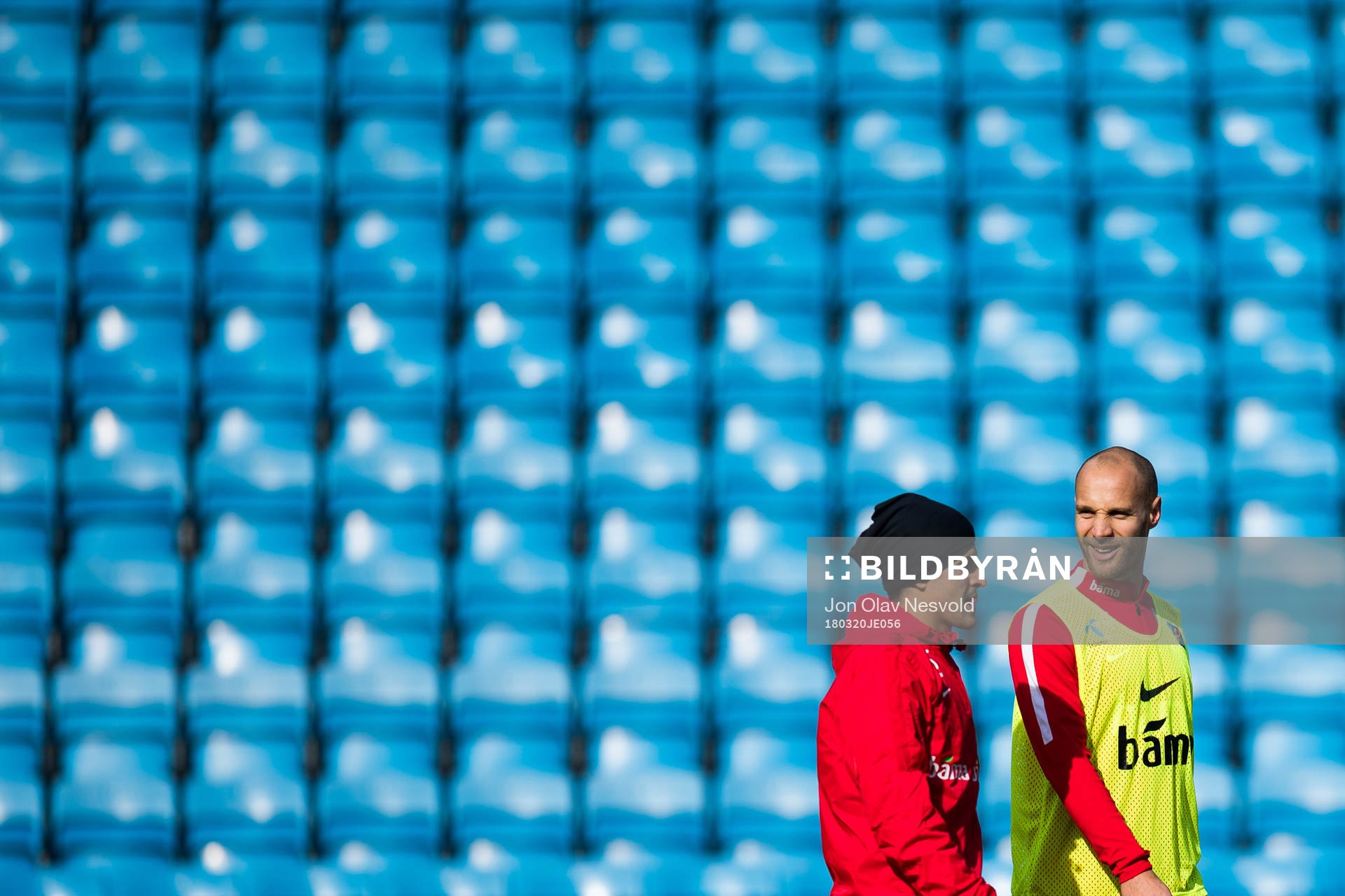 Tarik Elyounoussi and Tore Reginiussen of Norway