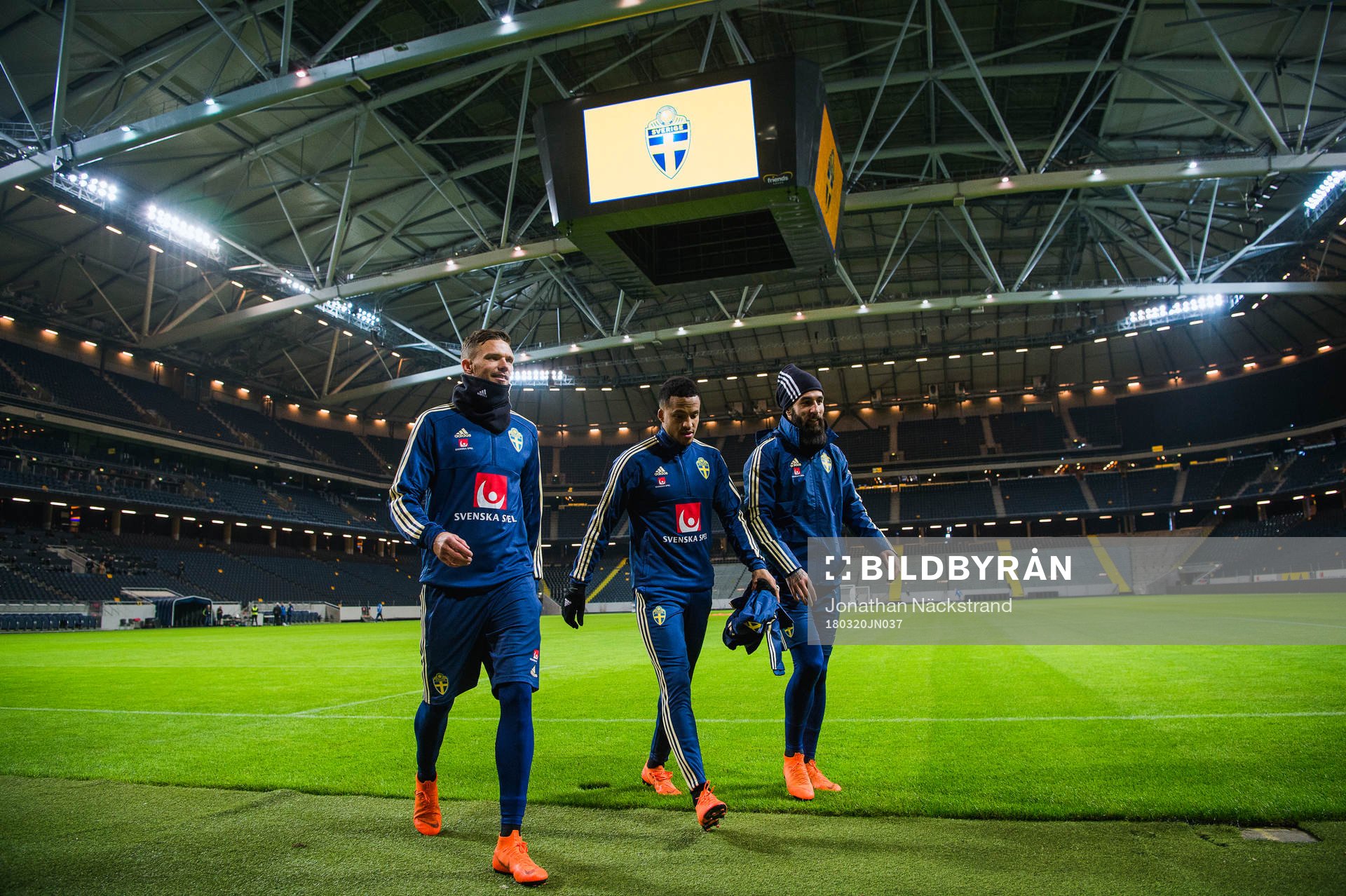 Sveriges Marcus Berg, Martin Olsson och Jimmy Durmaz