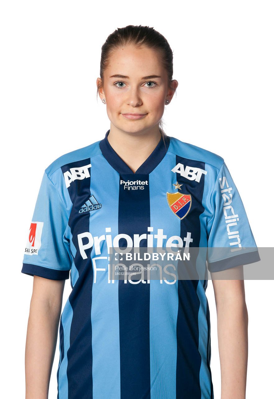 Djurgårdens Filippa Pettersson poserar för ett porträtt den 21 mars 2018 i Stockholm.