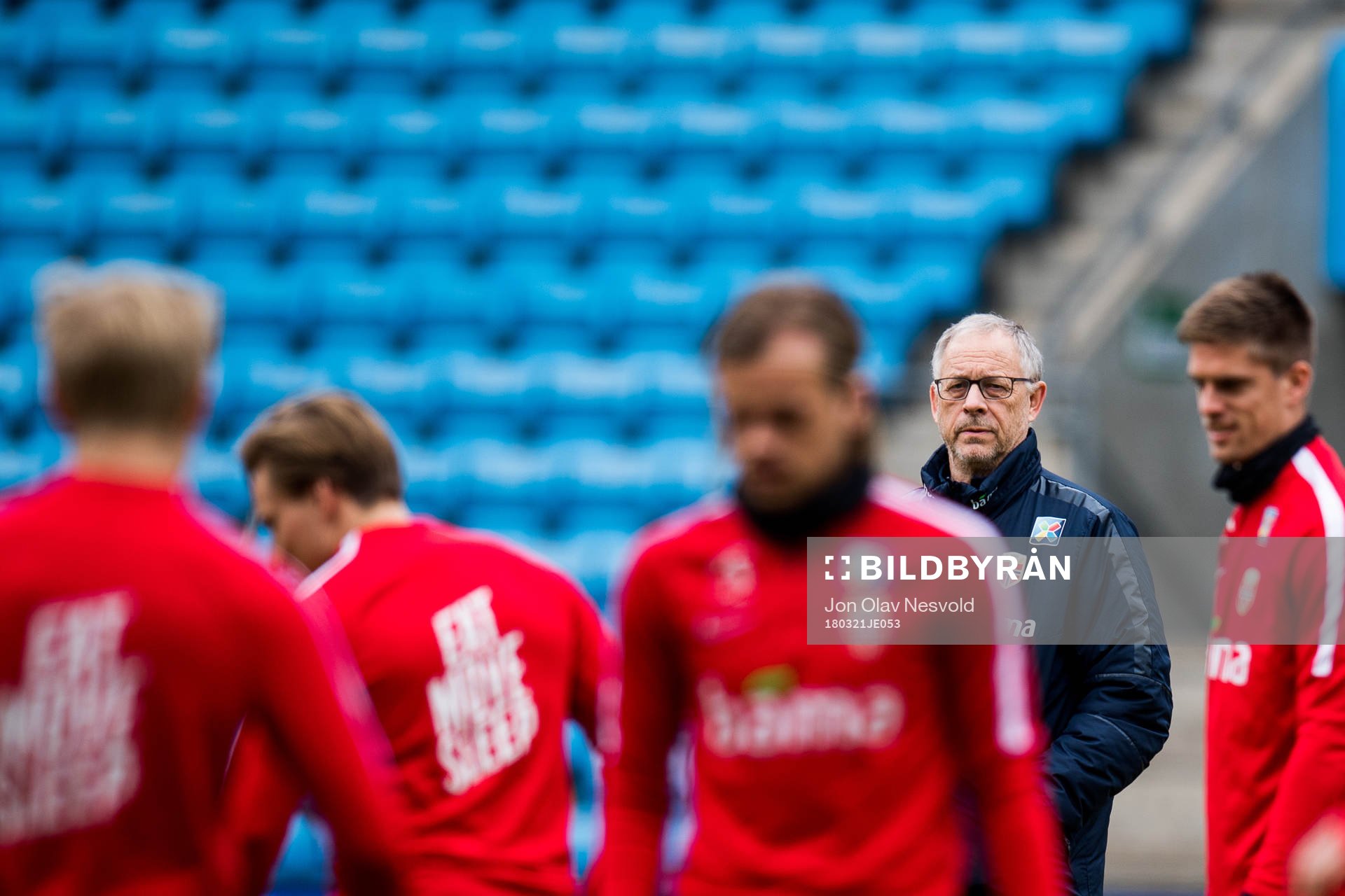 Lars Lagerbäck, head coach of Norway, together with