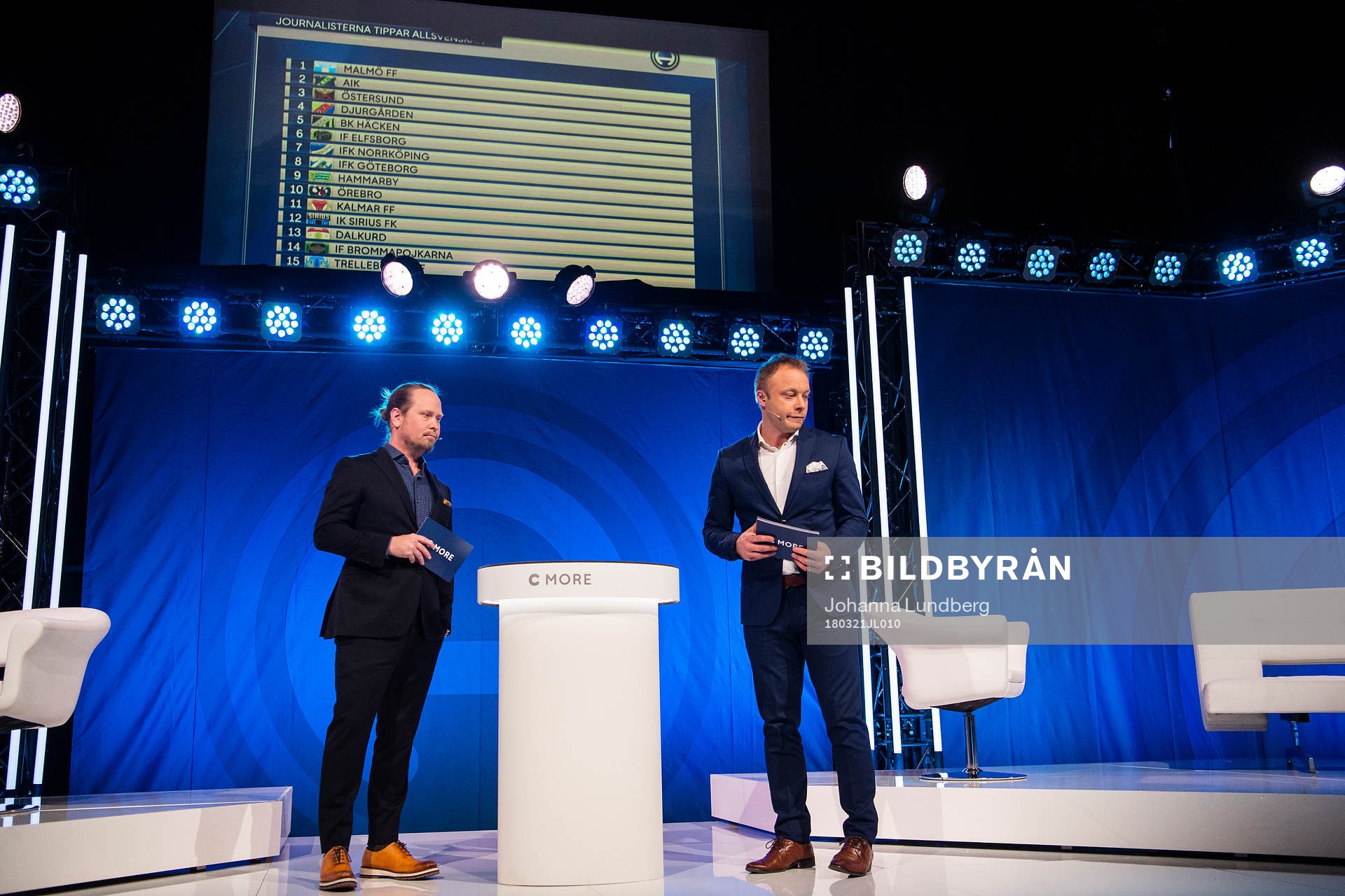 Jesper Hussfelt och Anders Andersson, Cmore, framför