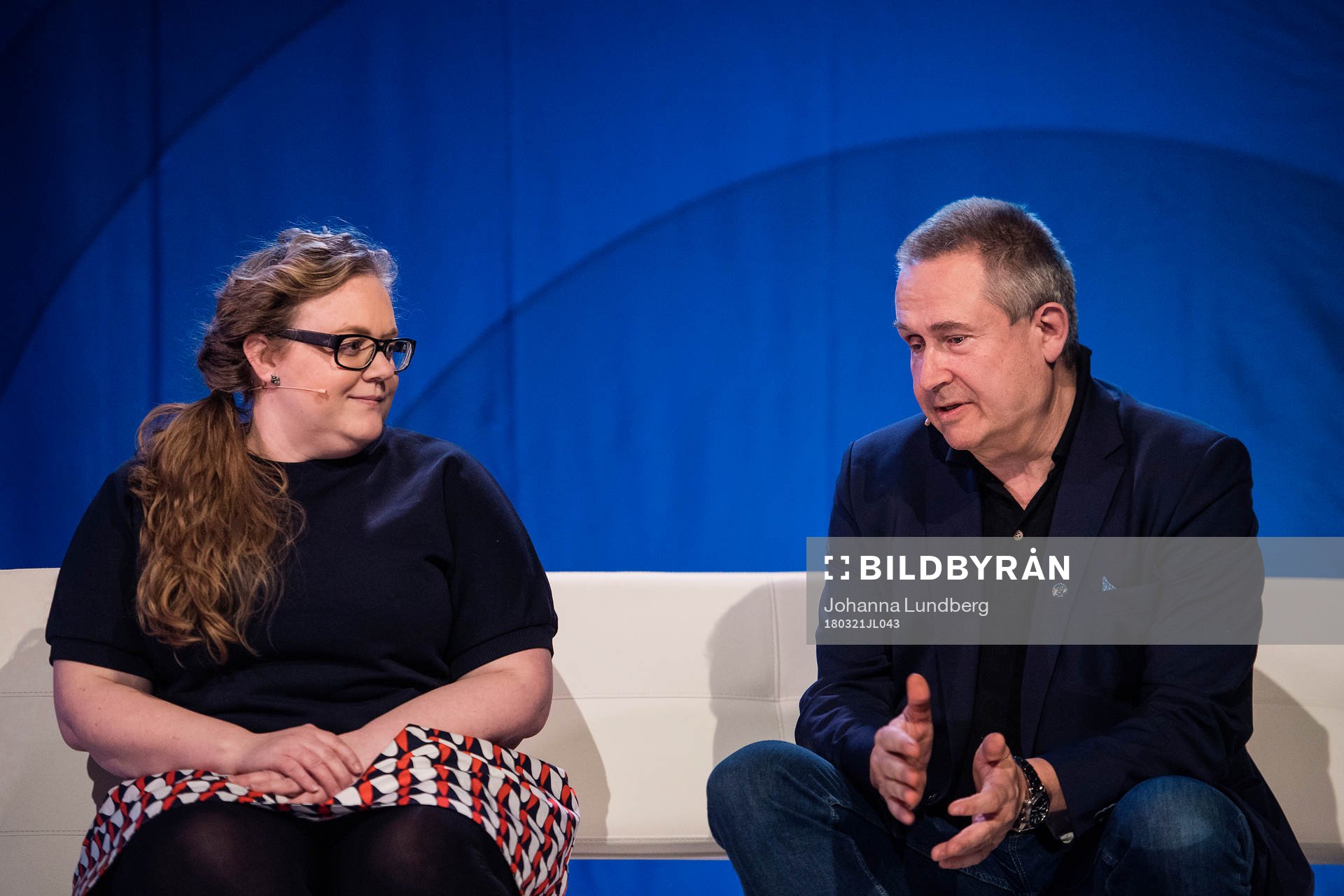 Sofia Bohlin, ordförande SFSU, Mats Enquist, SEF