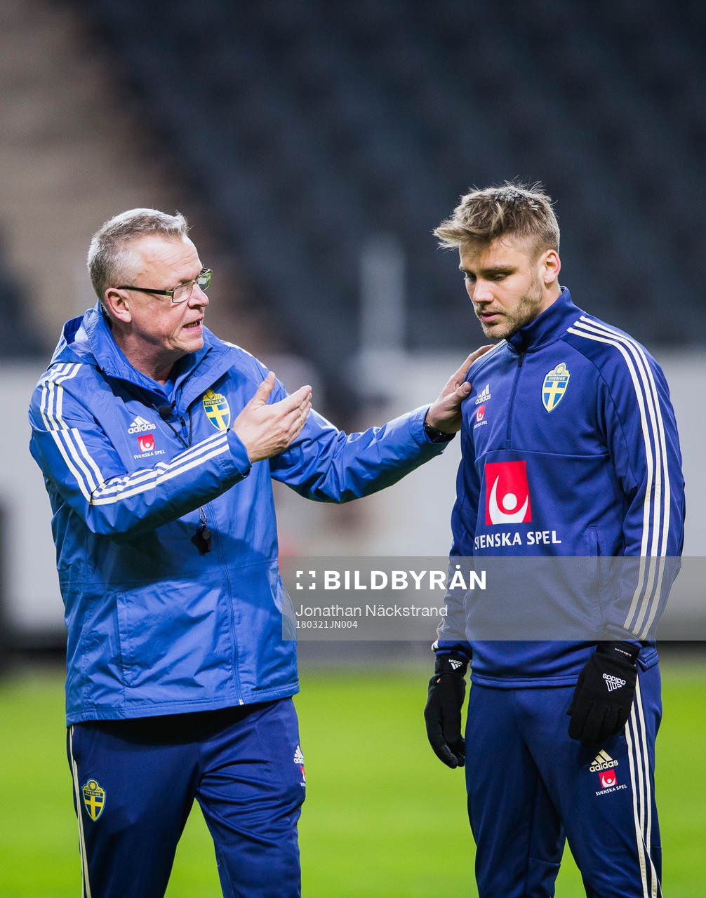 Sveriges förbundskapten Janne Andersson och Christoffer