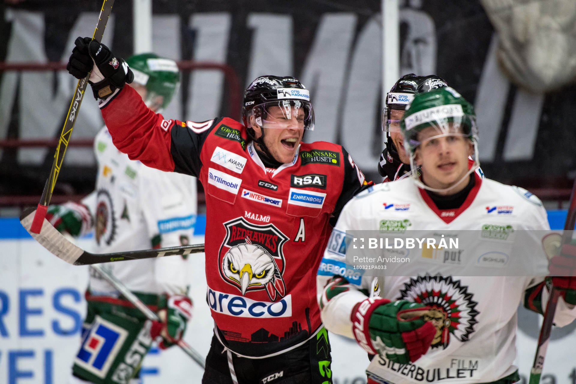 Malmö Redhawks Erik Forssell jublar