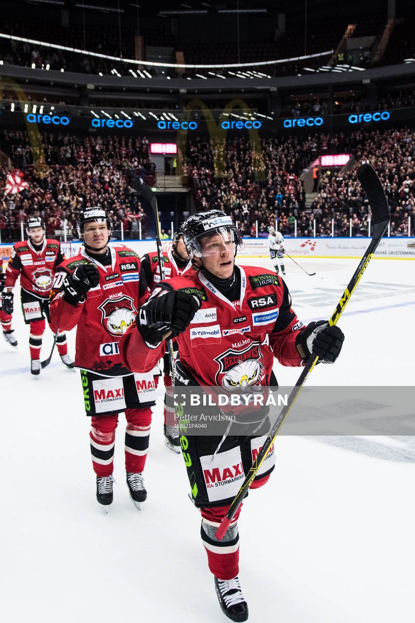 Malmö Redhawks Erik Forssell jublar