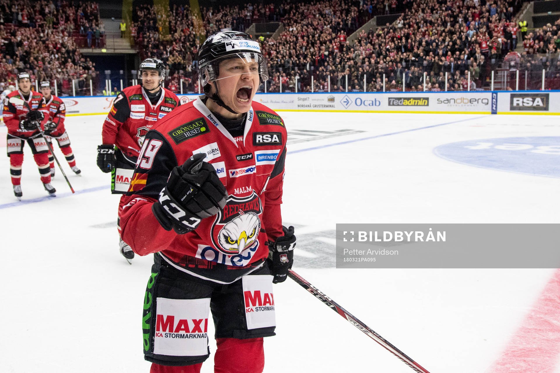Malmö Redhawks Rhett Rakhshani jublar