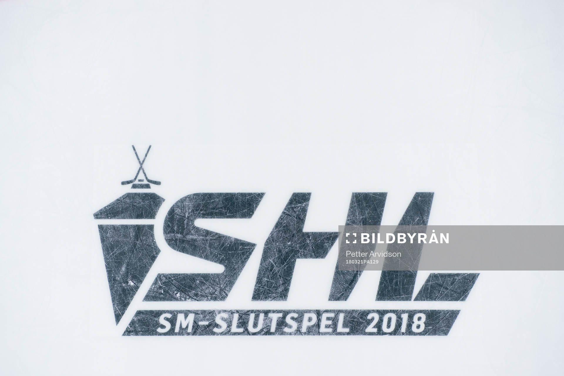 SM-slutspelets logotyp i isen