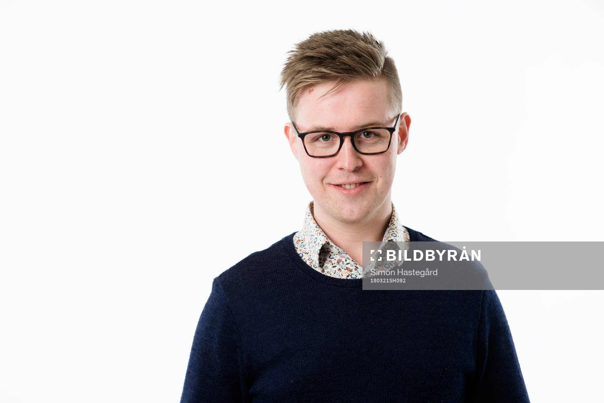 Oskar Pålsson, Borås Tidning poserar för porträtt under fotbollsallsvenskans upptaktsträff den 21 mars 2018 i Stockholm.