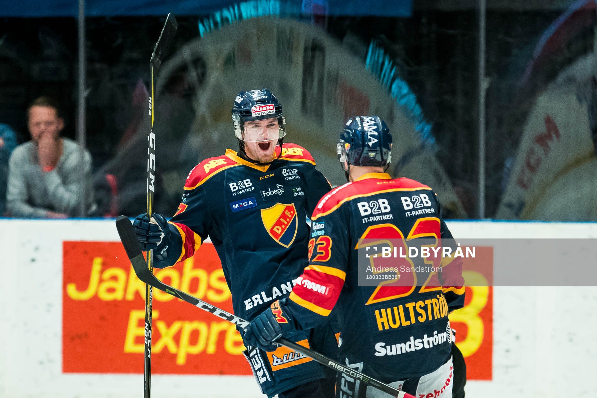 Djurgårdens Linus Johansson jublar