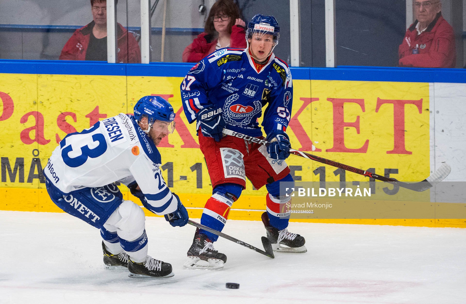 Oskarshamns Karl Johansson och Leksands Alex Friesen