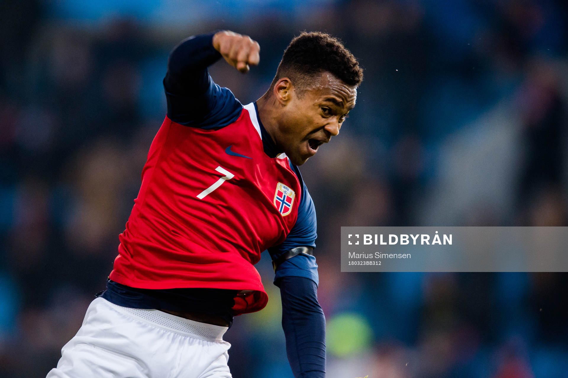 Ola Kamara of Norway celebrates the 1-1 goal