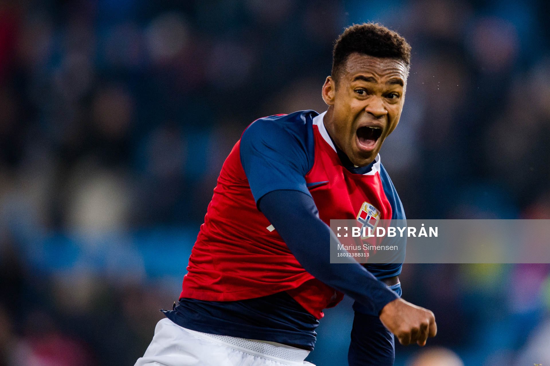 Ola Kamara of Norway celebrates the 1-1 goal