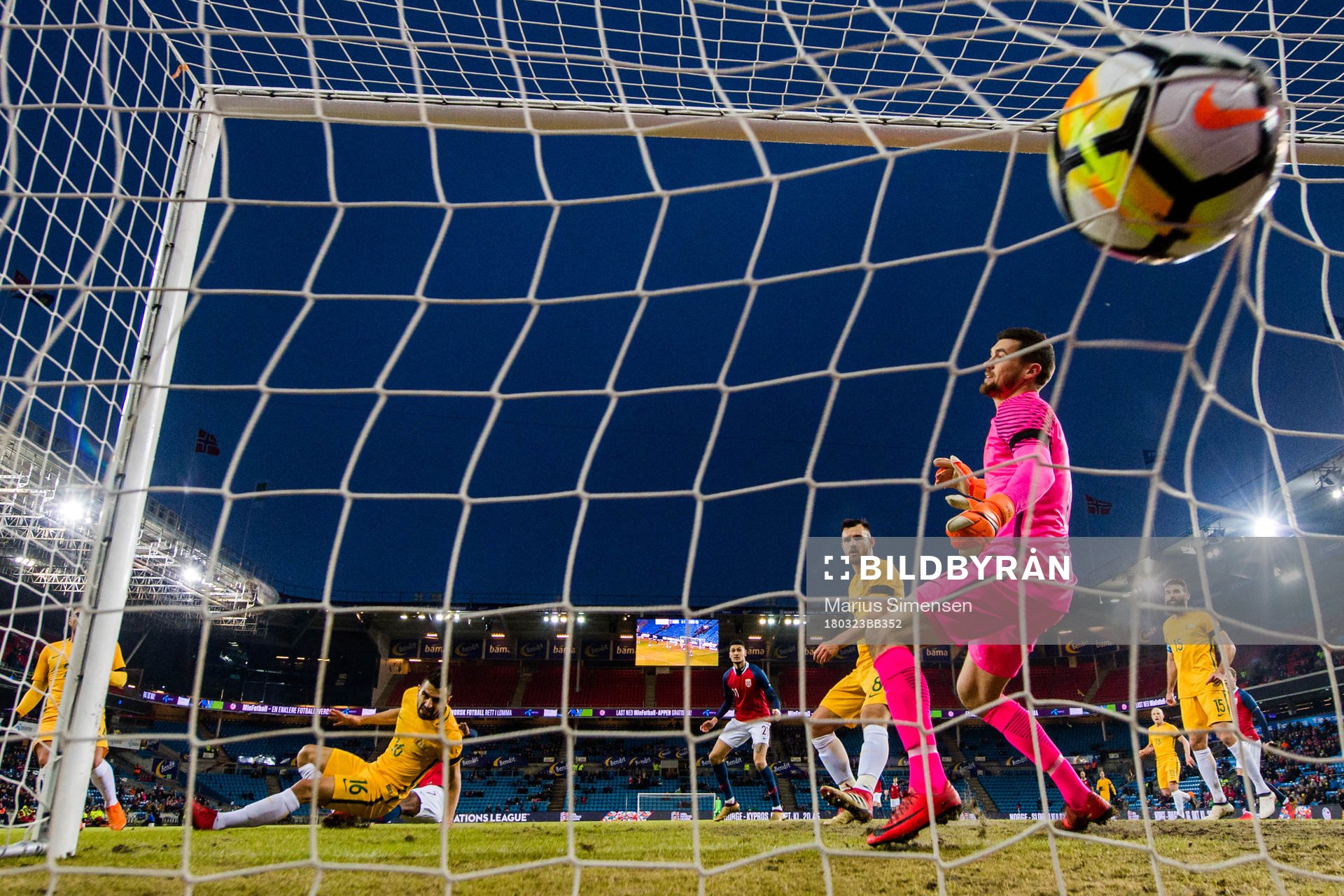 Ola Kamara of Norway scores the 1-1 goal