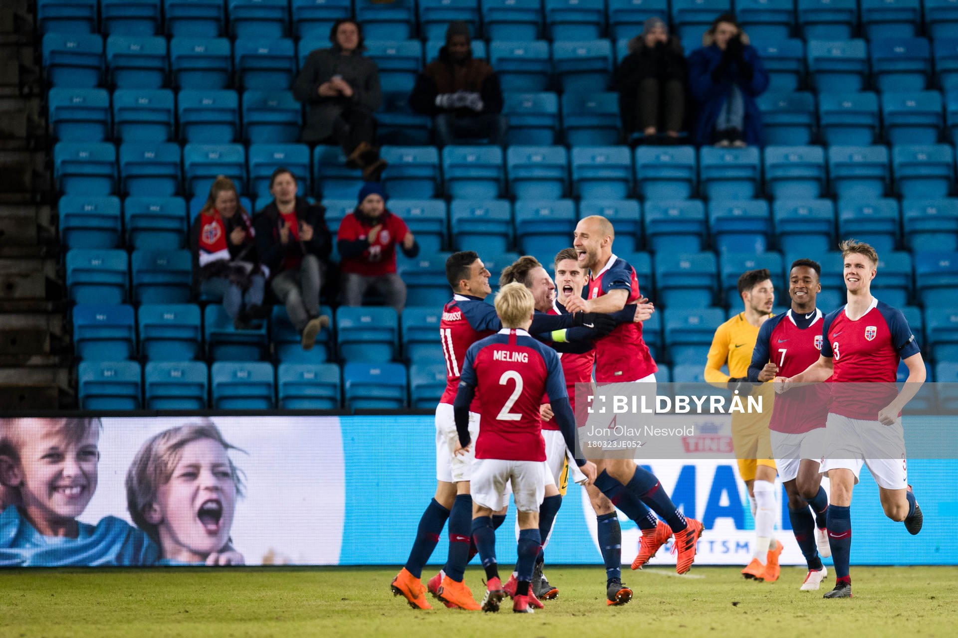 Tore Reginiussen of Norway celebrates the 2-1 goal