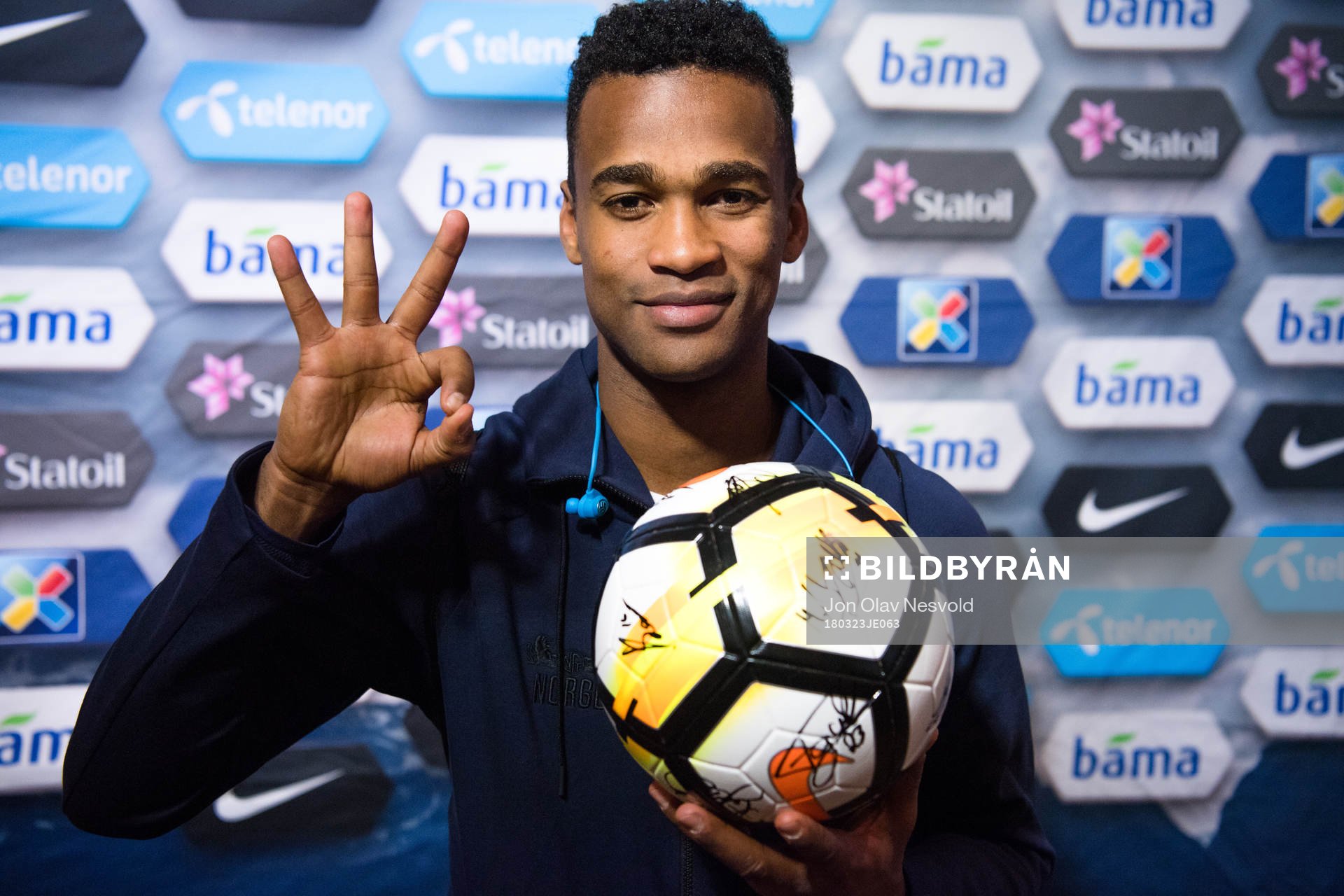 Ola Kamara of Norway celebrates his hattrick