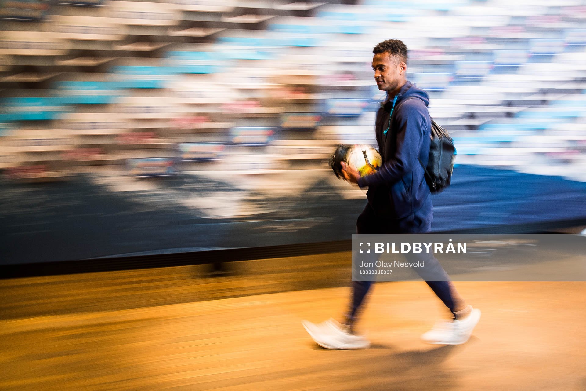 Ola Kamara of Norway with the match ball