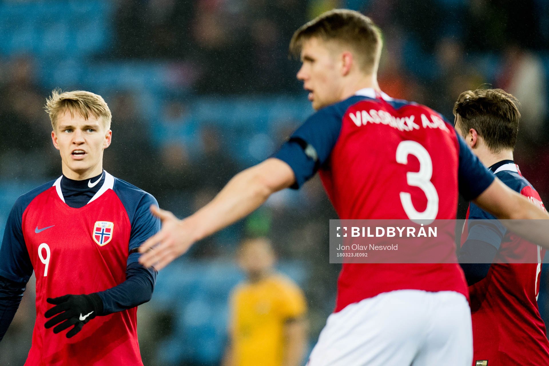 Martin Ødegaard of Norway and Kristoffer Ajer of Norway
