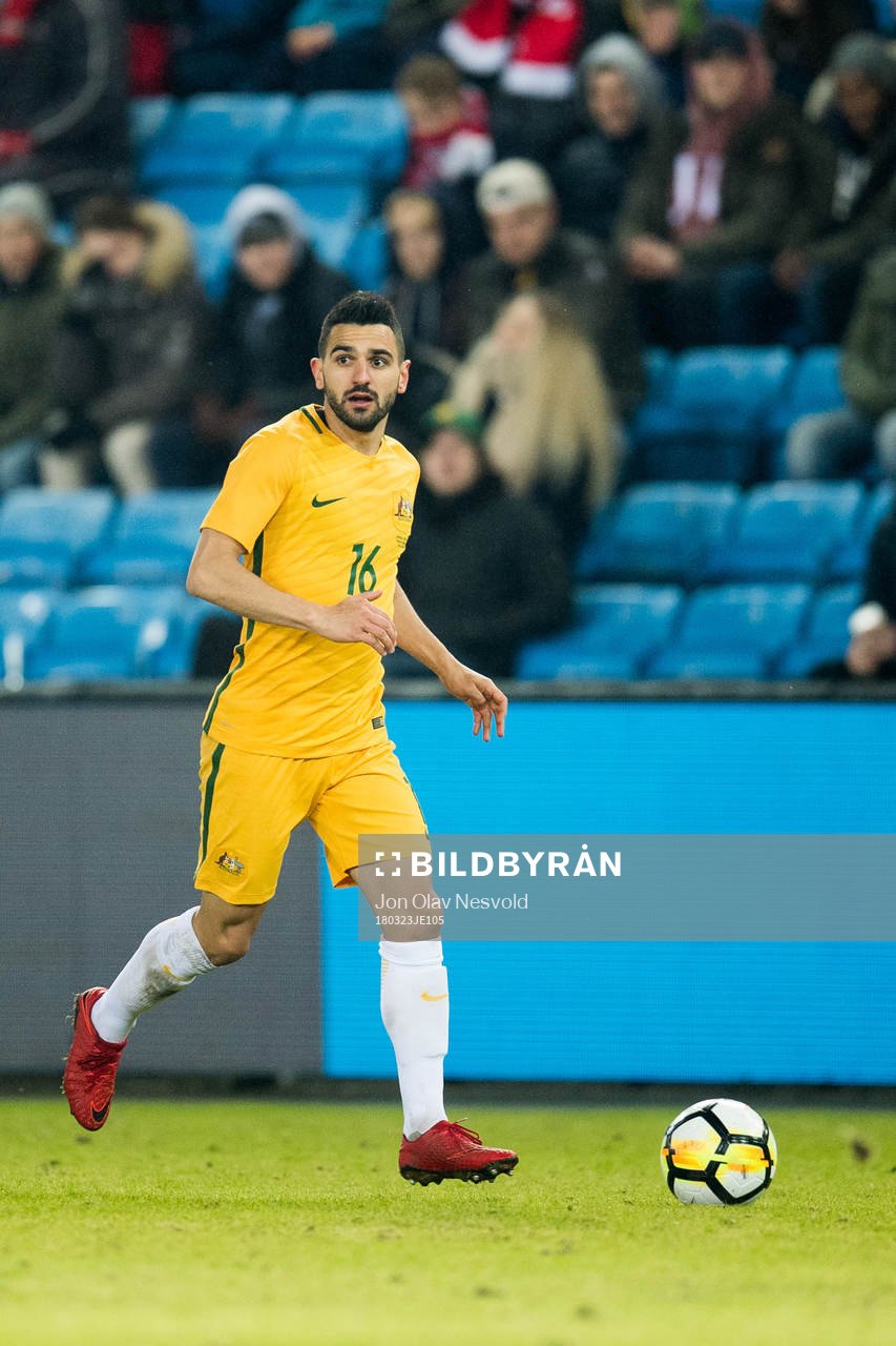 Aziz Behich of Australia during the international friendly football match between Norway and Australia on March 23, 2018 in Oslo.