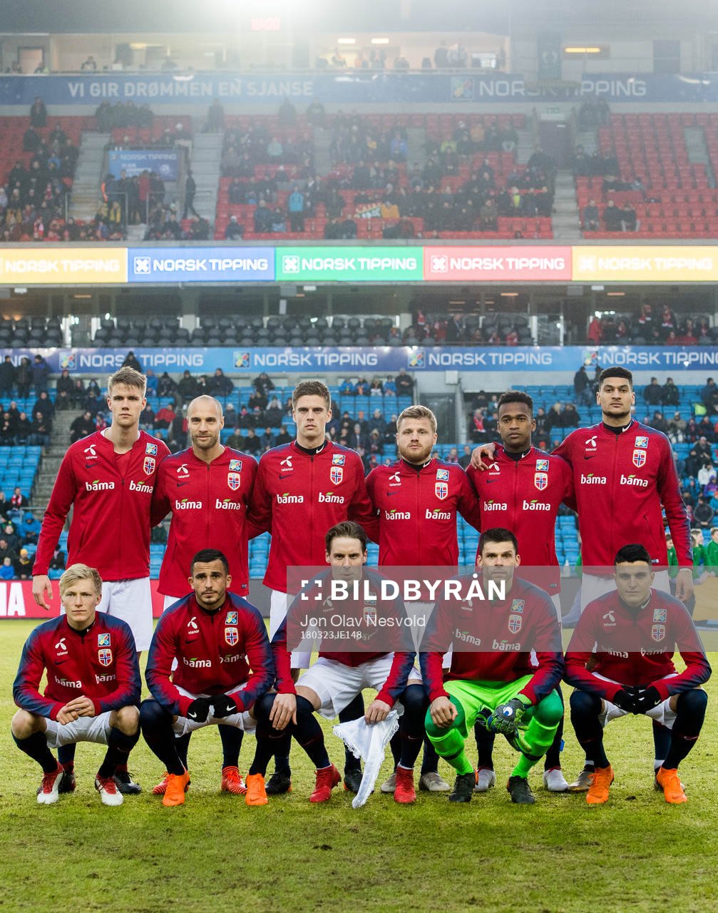 Kristoffer Ajer (2nd row), Tore Reginiussen, Markus