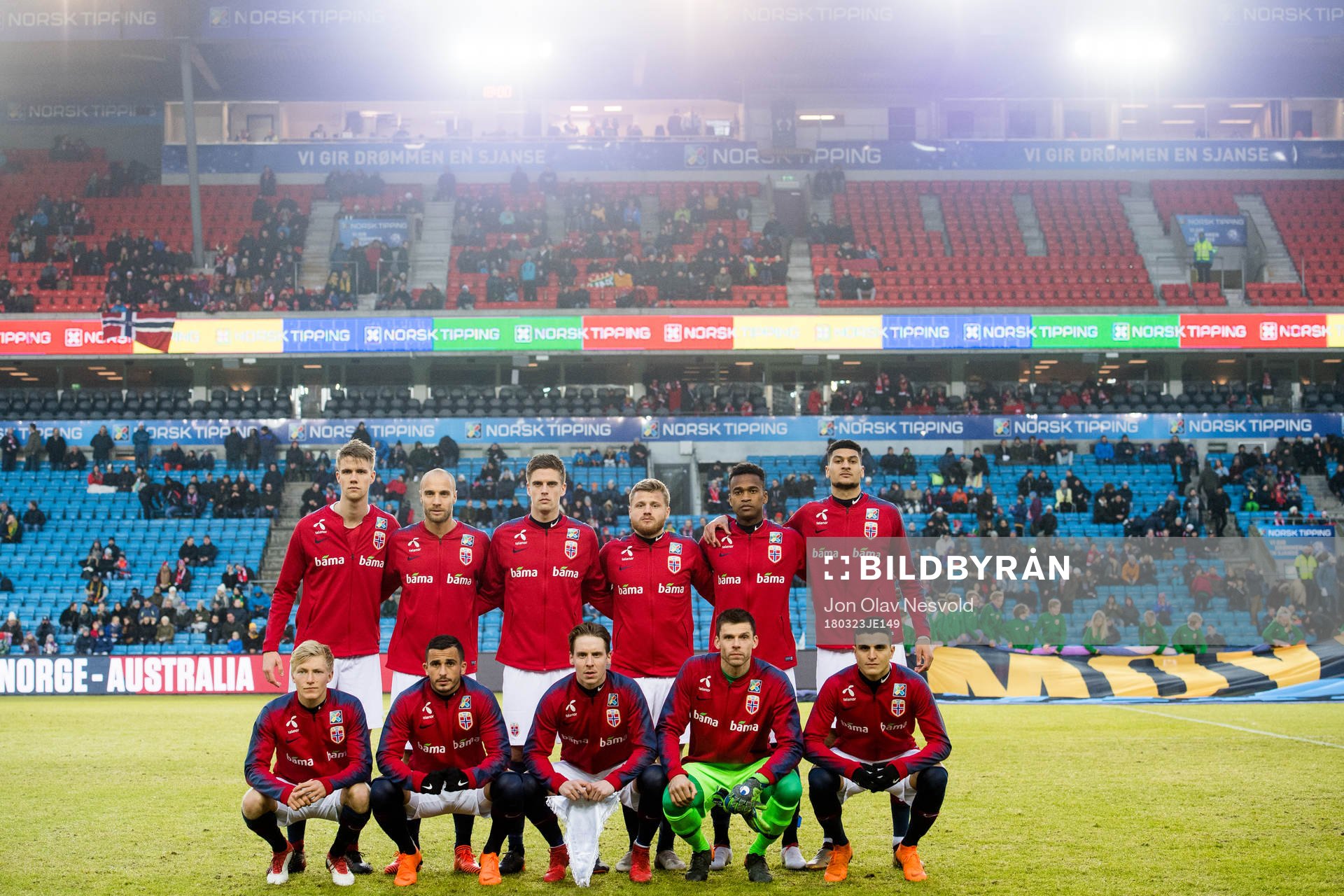 Kristoffer Ajer (2nd row), Tore Reginiussen, Markus