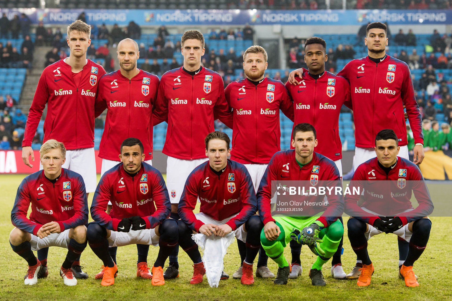 Kristoffer Ajer (2nd row), Tore Reginiussen, Markus